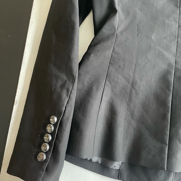 Veronica Beard Ria Collarless Jacket Black Blazer - Picture 7 of 9